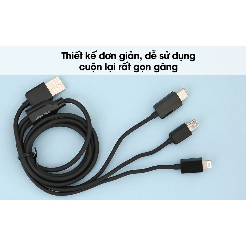 Cáp sạc 2M 1M 20CM AVA Micro Lightning TypeC CHÍNH HÃNG TGDD