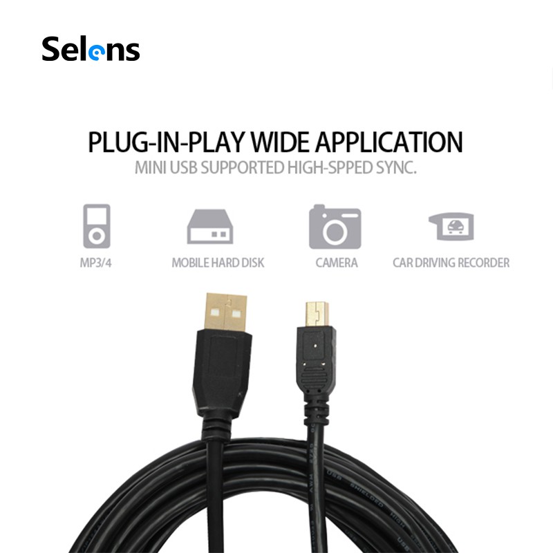 Dây Cáp Sạc Selens Mini Usb 2.0 Dài 10M Màu Đồng Cho Máy Tính