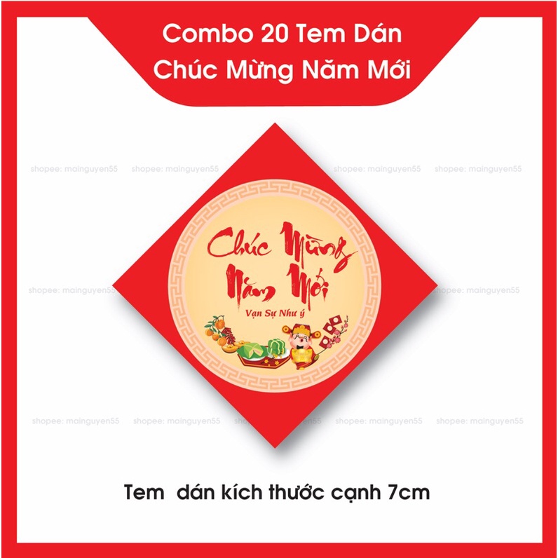 Combo 20 tem Tết , Chúc Mừng Năm Mới