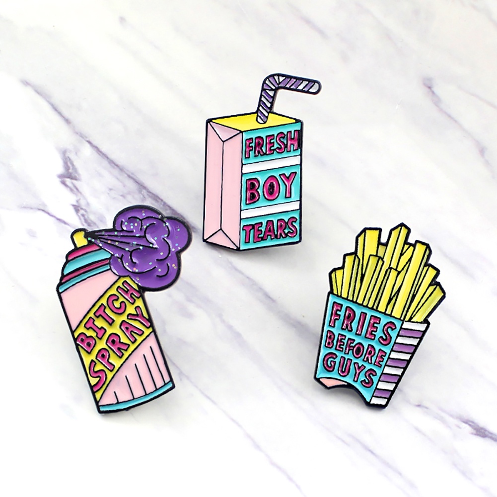 Huy hiệu cài áo hình bình xịt nước ngọt sáng tạo