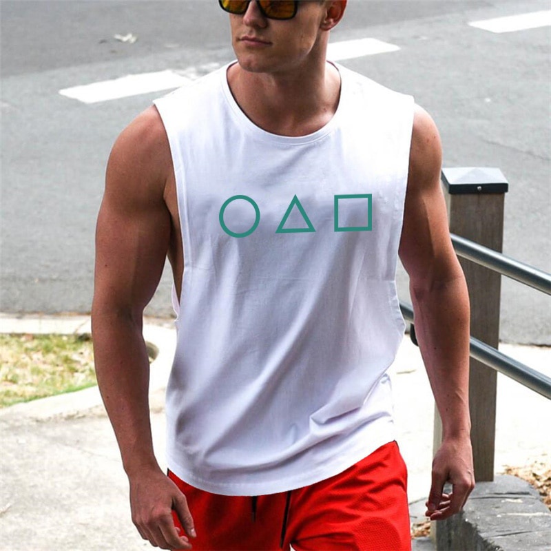 Áo ba lỗ thể thao nam in hình mực phong cách Hàn Quốc