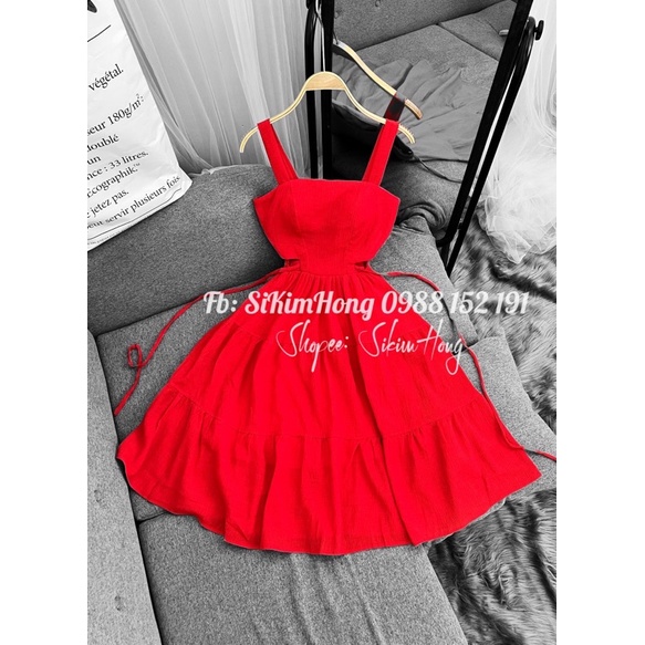 Đầm 2 dây khoéc eo cực tôn dáng <52kg _Mã 272( Ảnh shop chụp thật 100% ) | BigBuy360 - bigbuy360.vn