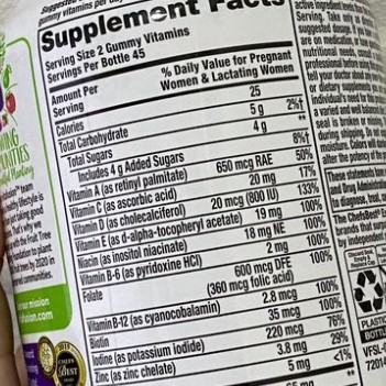 Kẹo dẻo gummie Vitafusion Prenatal bổ sung vitamin và khoáng chất cho bà bầu - 90 viên