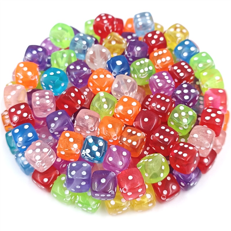 Bộ 20 Hạt Xúc Xắc Làm Trang Sức Hình Vuông 8mm