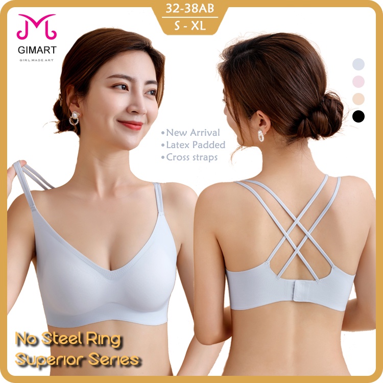 Áo Ngực Latex Thái Không Đường May Dây Chéo Lưng Chống Chảy Xệ Có Thể Điều Chỉnh Cho Nữ