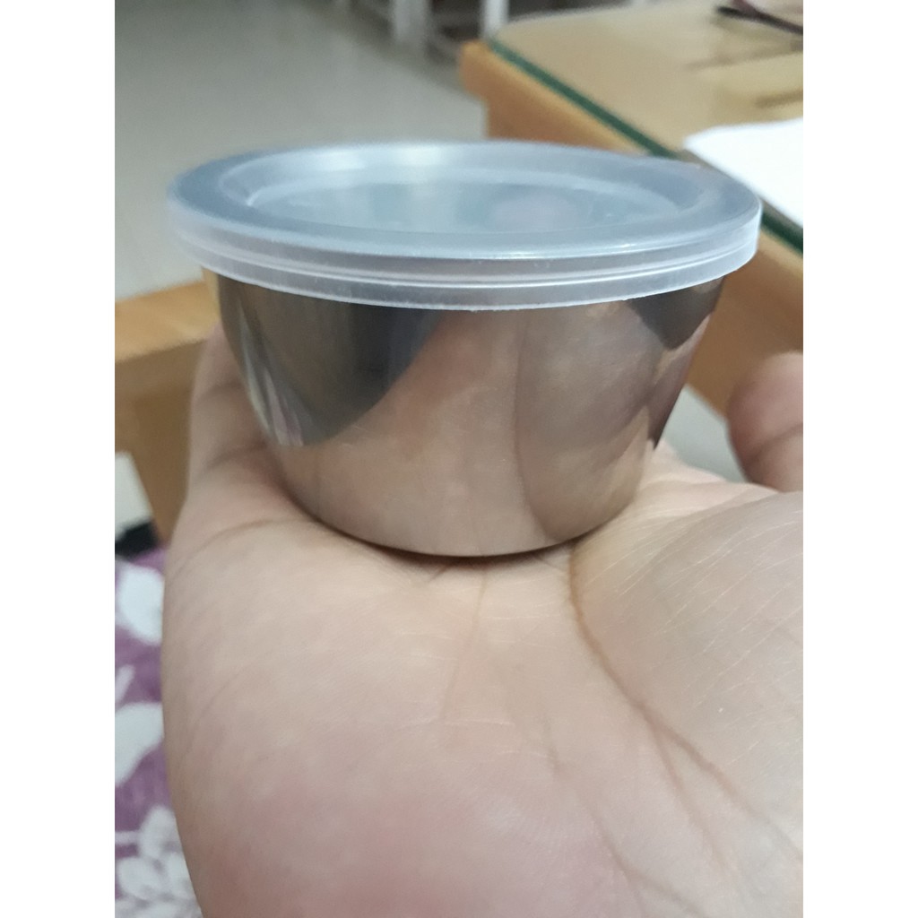 [ Hình thật ] 10 Cốc Caramen - Flan - sữa chua - Inox - Có nắp đậy