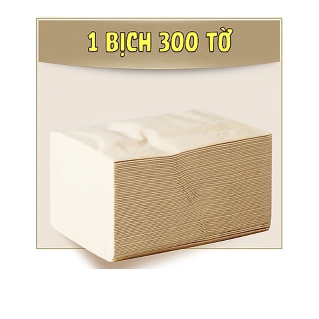 Combo 3 bịch Giấy ăn bột tre gấu trúc không chất tẩy trắng siêu dai 3 lớp 300 tờ 120x180mmx300