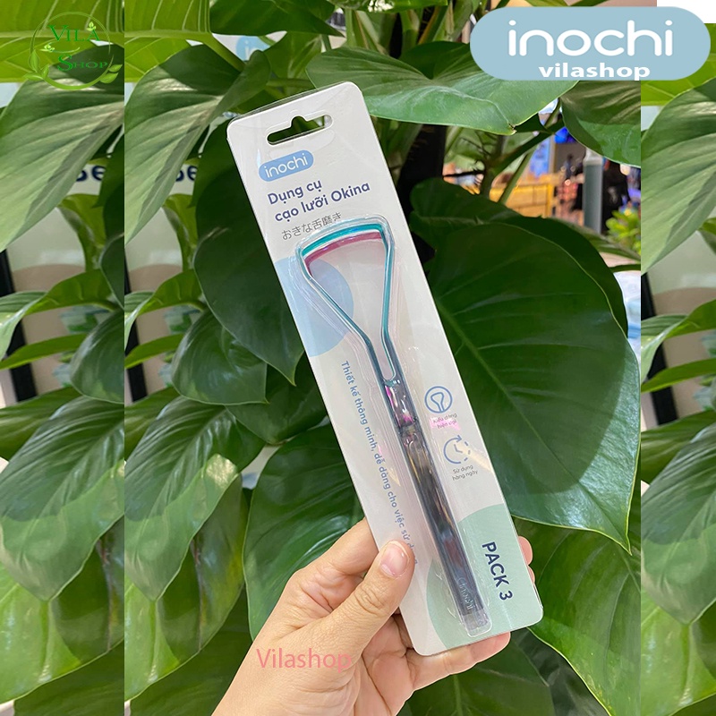 [ Combo 3 Cây ] Cây Cạo Lưỡi, Nạo Lưỡi, Vệ Sinh Lưỡi Người Lớn Nhiều Hình Dáng Nhựa PETG, Hạt Màu Cao Cấp Inochi
