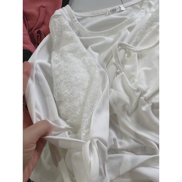 Áo thun phối tay ren xuất Nhật