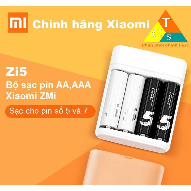 Bộ sạc pin AA - AAA ZMI ZI5/ZI7 PB401 chính hãng Xiaomi