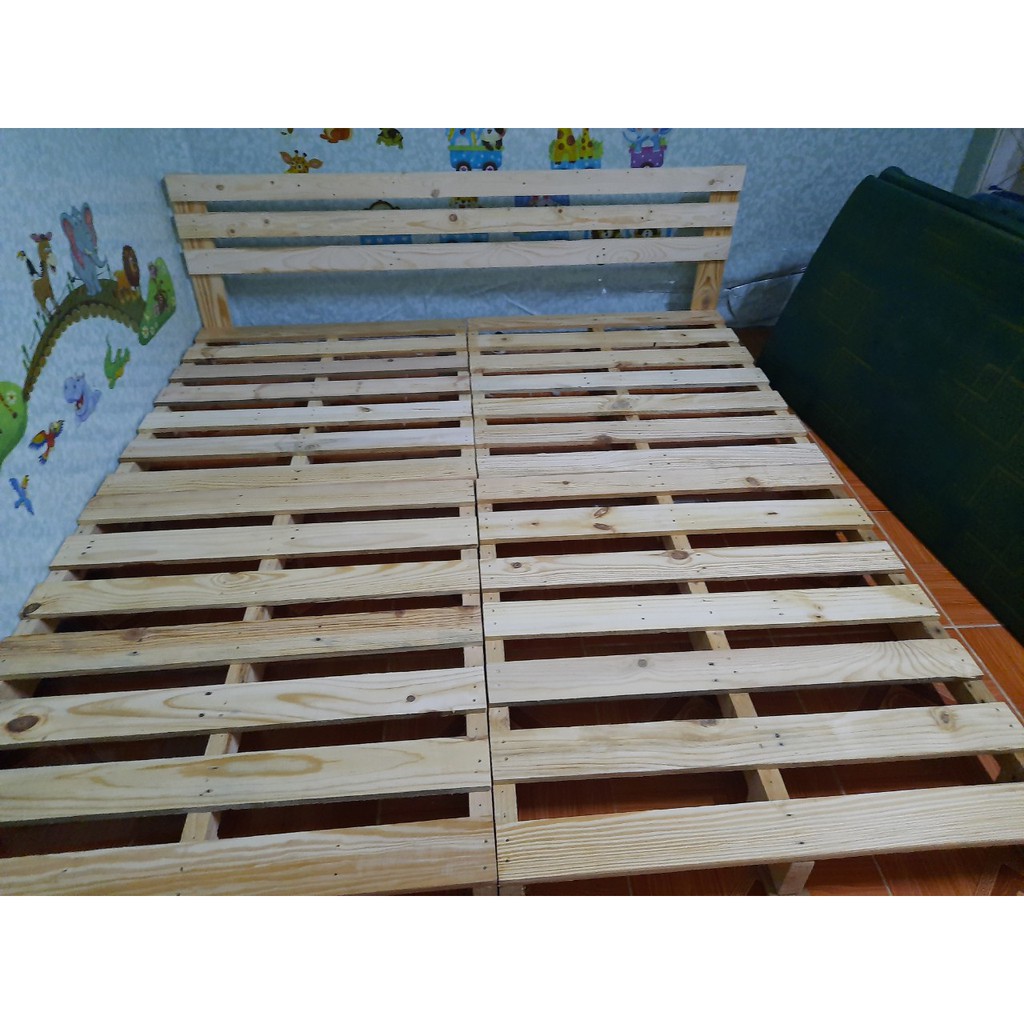 Giường pallet gỗ thông 1m2x2mx10cm