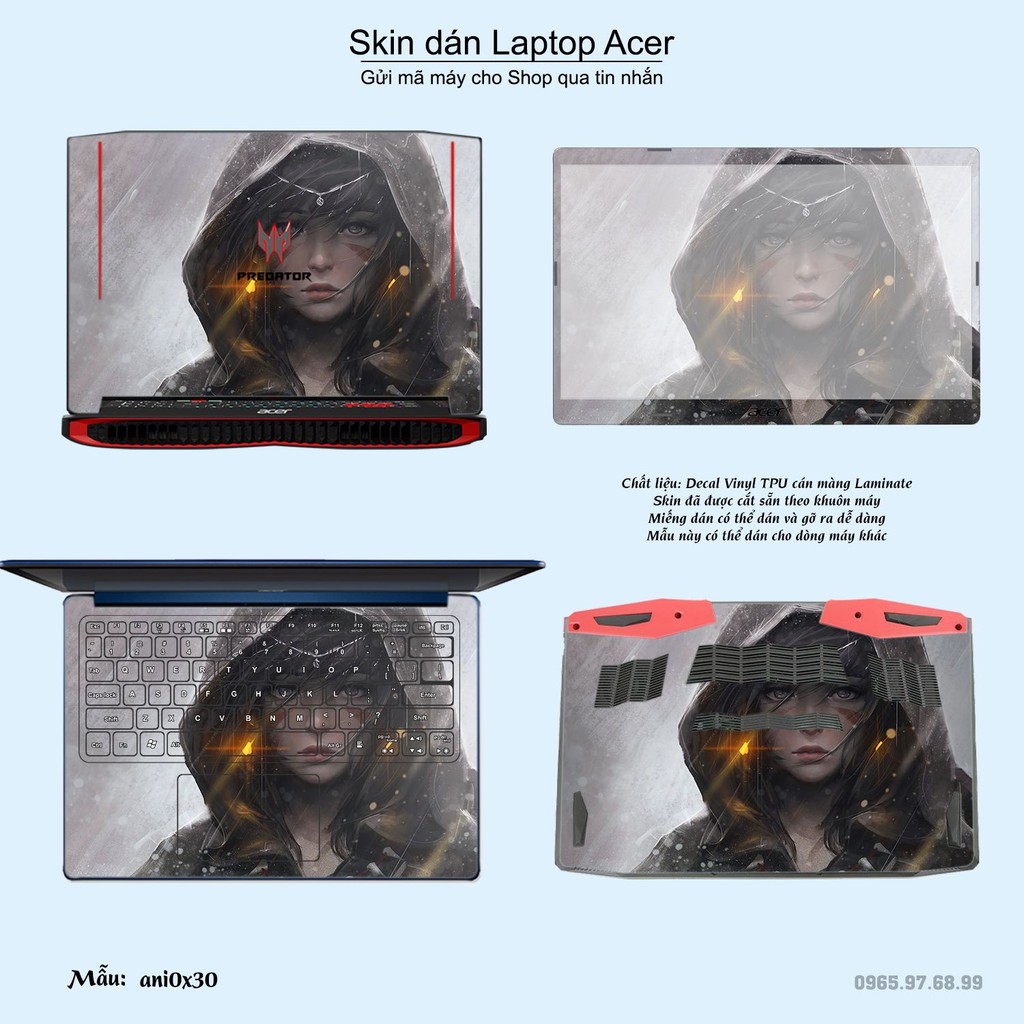 Skin dán Laptop Acer in hình Anime image (inbox mã máy cho Shop)