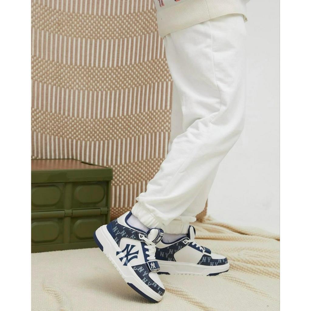 Giày MLB Chunky Liner Mid Denim NY Yankees Sox xanh chính hãng