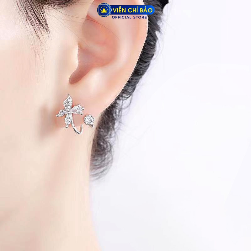 Bông tai bạc nữ Hoa Anh Đào chất liệu bạc 925 thời trang phụ kiện trang sức nữ Viễn Chí Bảo B400153