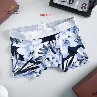 Quần Sịp Nam Boxer Chất Lụa Họa Tiết Cao Cấp VS080521- Vin Luxury Hàng Hiệu