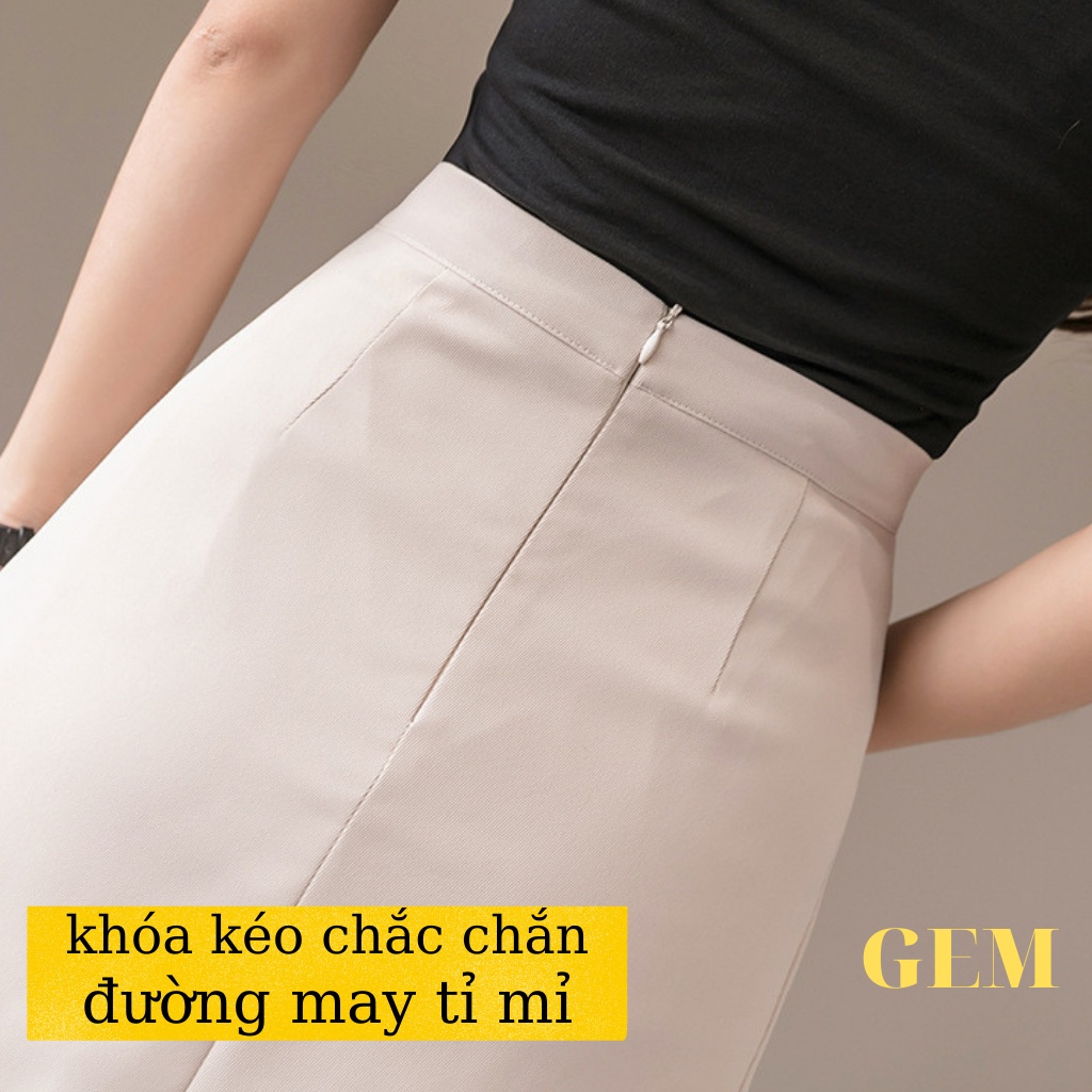 Chân váy chữ a ngắn công sở xẻ tà có quần lót trong