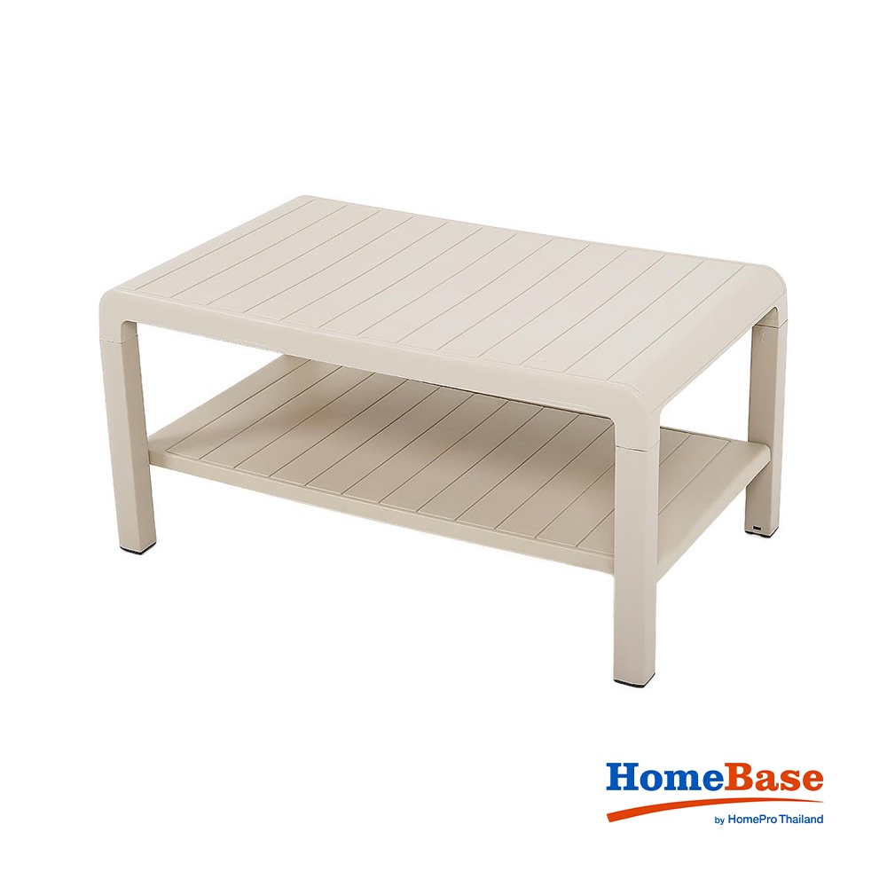 HomeBase SPRING Bàn uống cà phê bằng nhựa có phủ lớp chống UV Thái Lan W90,3xH44,2xD53,4cm màu kem