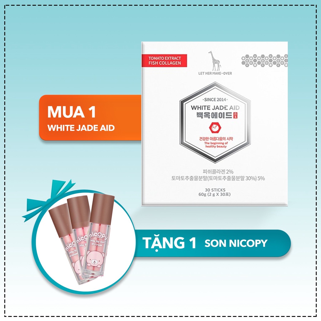 Collagen Trắng Da White Jade Aid Chính Hãng Hàn Quốc (HỘP/30 tuýp)