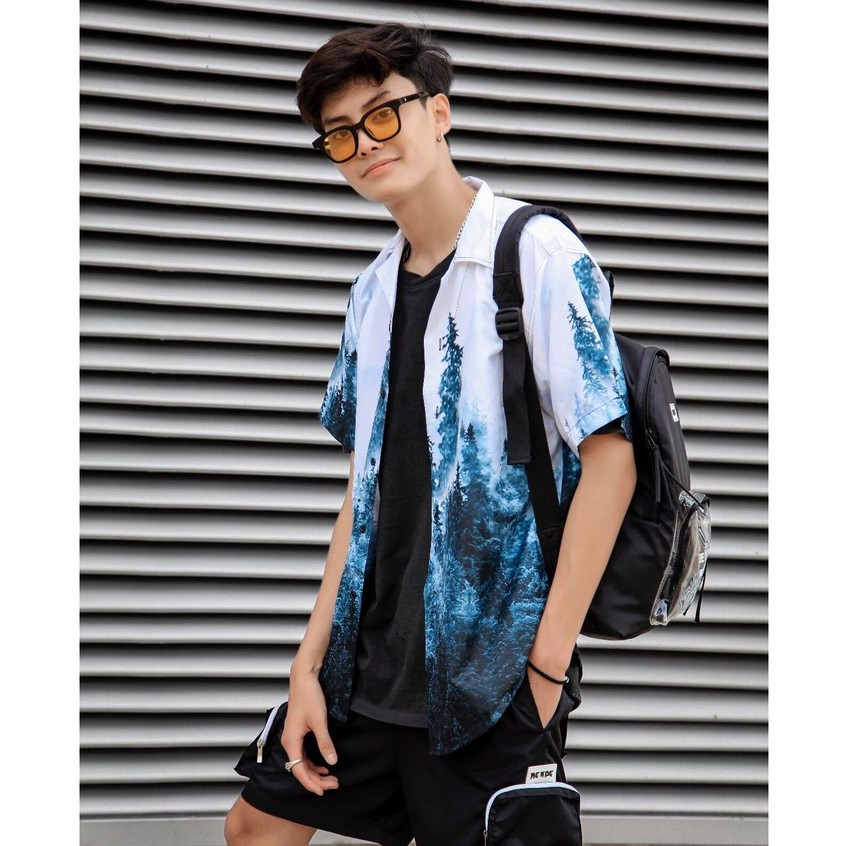 Áo Sơ Mi Nam / Nữ MENDE AQUA TREE Sơ Mi Lụa Mềm CNK 100% | CHUẨN CAO CẤP 1:1 LOCAL BRAND l Size 40 - 100 Kg