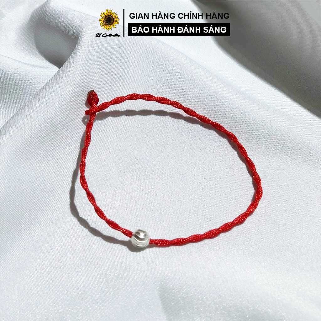 Vòng tay chỉ đỏ bi bạc 21 Centimeters