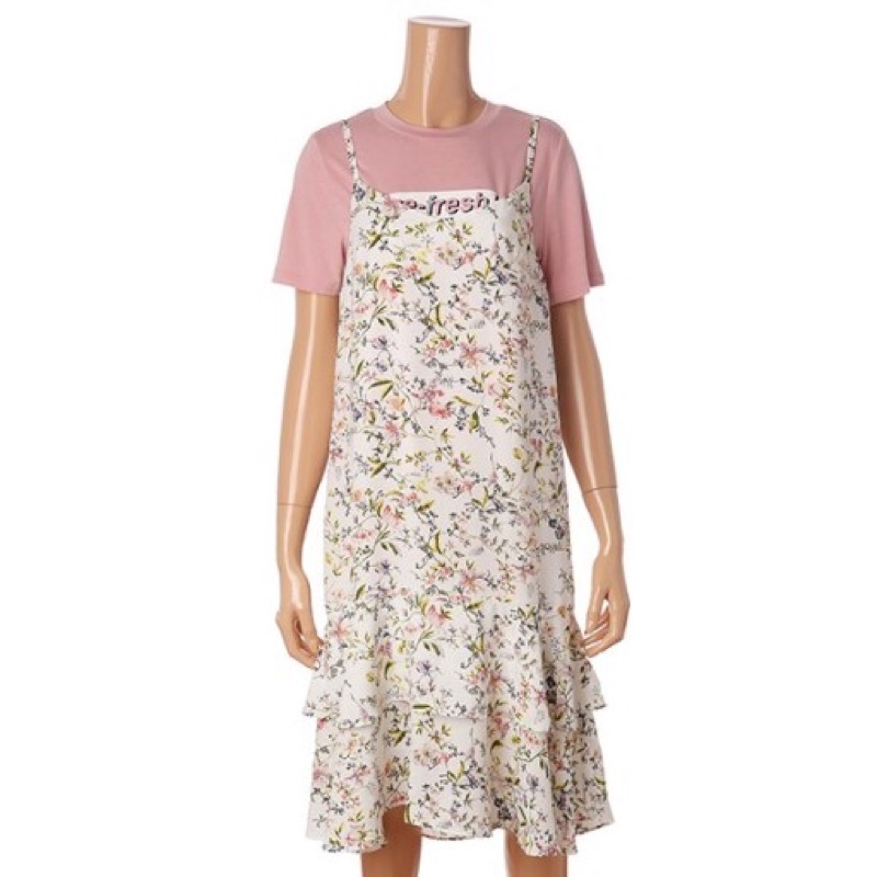 Váy yếm Hàn Quốc Roem floral print dress