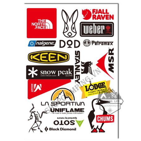 Sticker Logo hãng Camping, hình dán trang trí phượt du lịch
