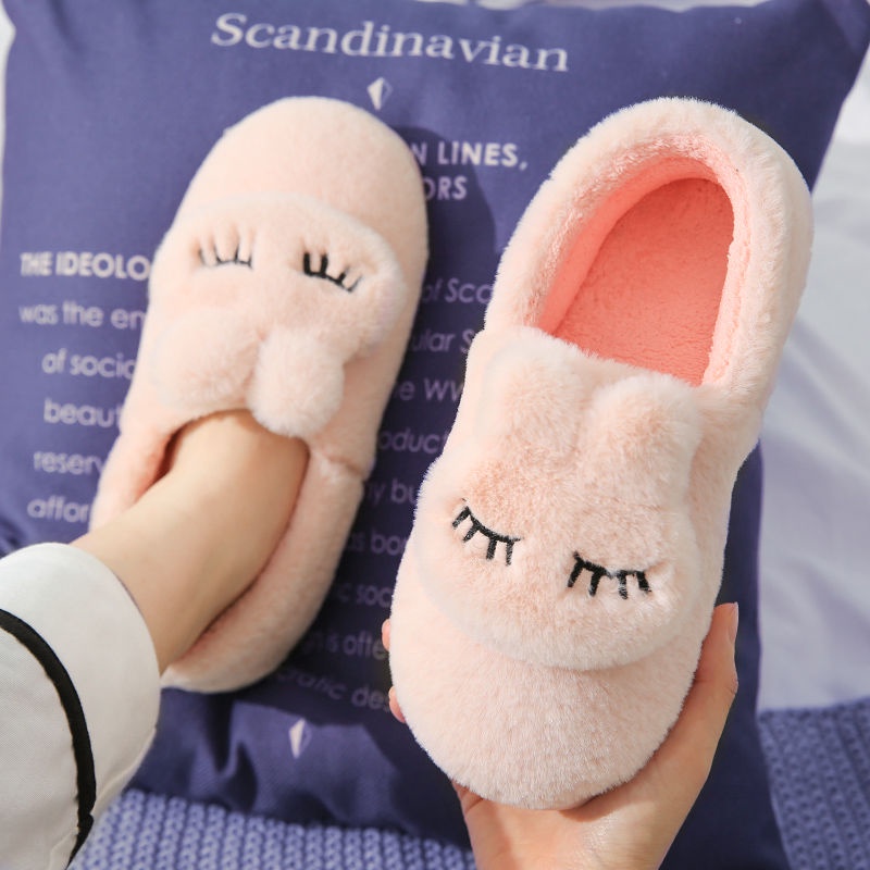 Dép bông đi trong nhà chống trượt giữ ấm mùa đông thiết kế thời trang cho nữ