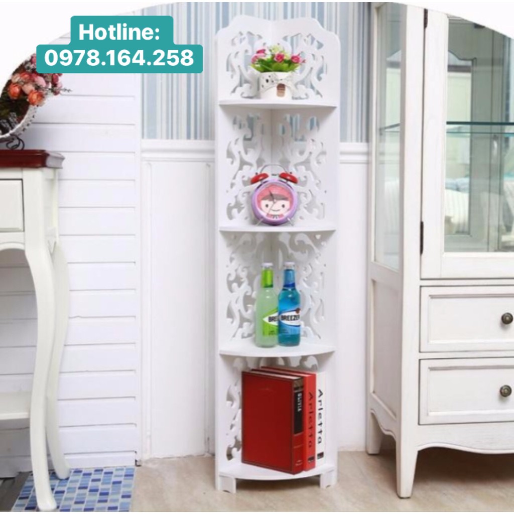 Kệ góc 4 tầng hoa văn
