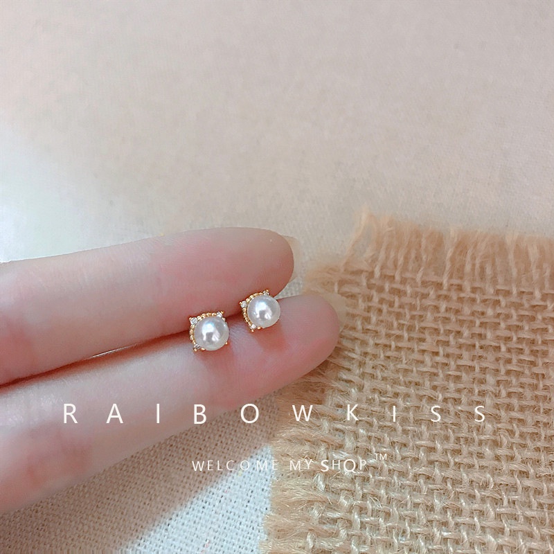 Bông Tai Bằng Thép Titan Đính Đá Zircon Đơn Giản Thời Trang Cho Nữ