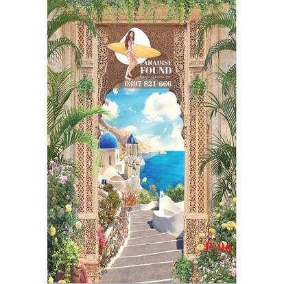 Phông Nền Livestrem Chụp Ảnh 3D 5D Cổng Vòm Phong Cảnh Thiên Nhiên Hoa Lá