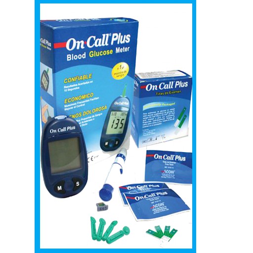 Máy Đo Đường Huyết Acon On Call Plus + Tặng hộp 25 que thử và hộp 100 kim chích máu + 100 bông tẩm cồn