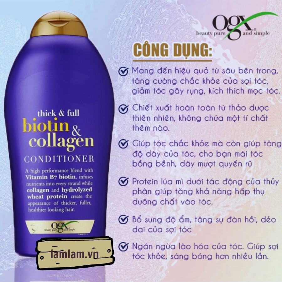 Dầu Xả Biotin Collagen 385ml