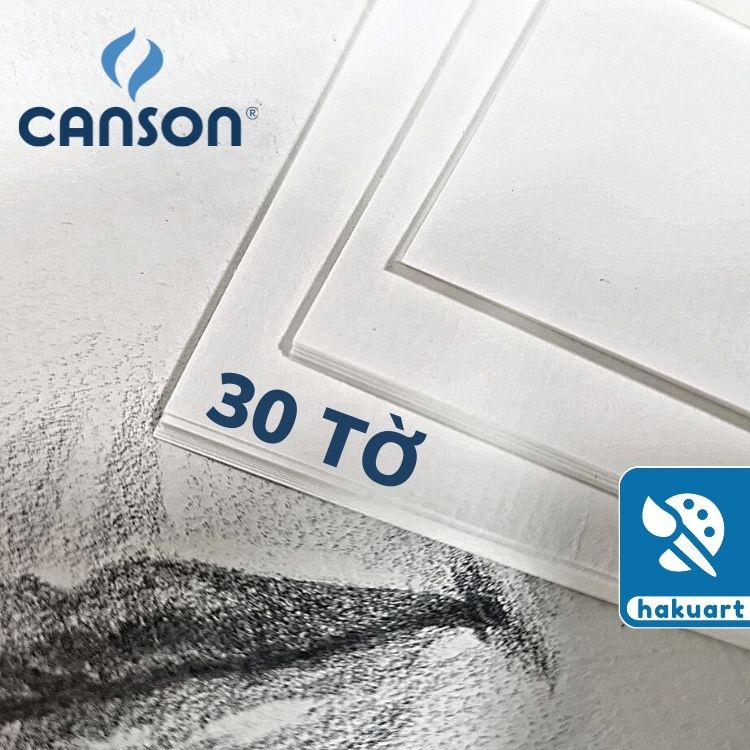 Giấy vẽ CANSON Truyền thống 125gsm Vân ngang Vẽ hình hoạ, chân dung - Họa Cụ Hakuart