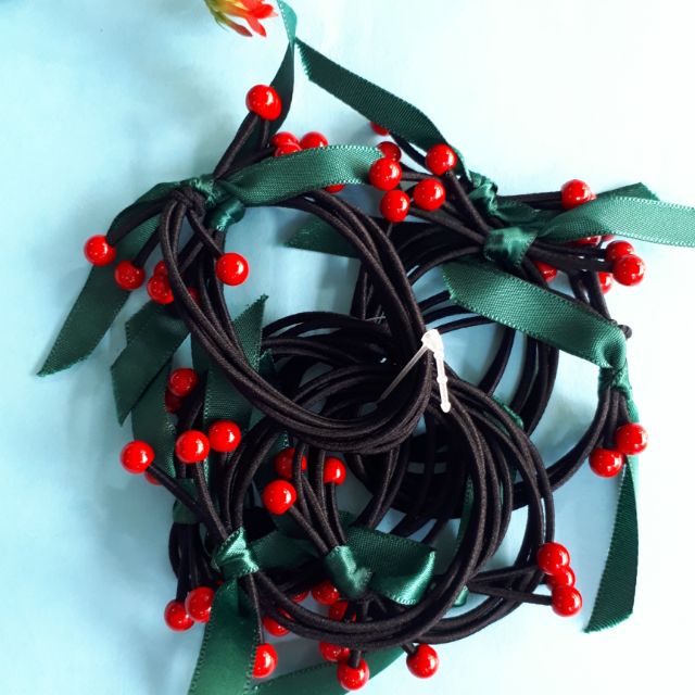 buộc tóc cherry 6 hạt nhỏ xinh