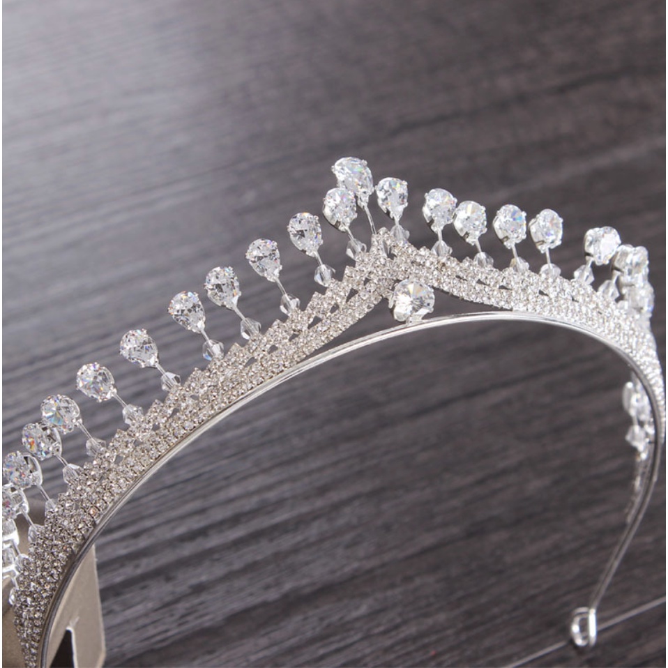 Vương miện cô dâu mẫu mới chóp hạt pha lê Giangpkc