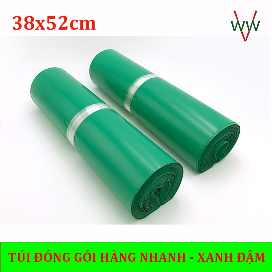 100 Túi ( 1 cuộn ) đóng gói hàng XANH ĐẬM size 38x52cm thay thế túi xi măng giá rẻ Hà Nội