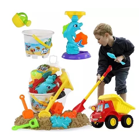 Bộ Đồ Chơi Xúc Cát Bãi Biển_ Xe Rùa Chở Đồ Xúc Cát Size Đại  Dành Cho Các Bé Bằng Nhựa Cao Cấp Có Guồng Quay