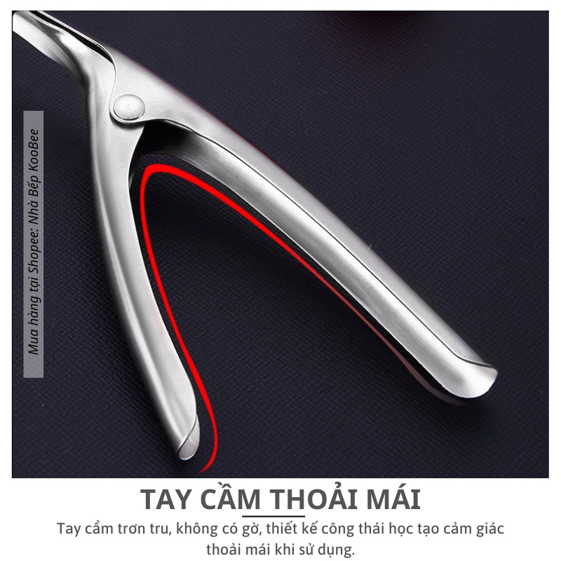 Dụng cụ bóc vỏ tôm INOX 304 không gỉ cao cấp - Cây lột vỏ tôm/bề bề/tôm tít chuyên dụng KooBee