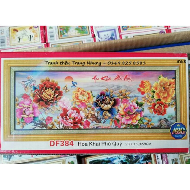 combo tranh đính đá hoa + phật