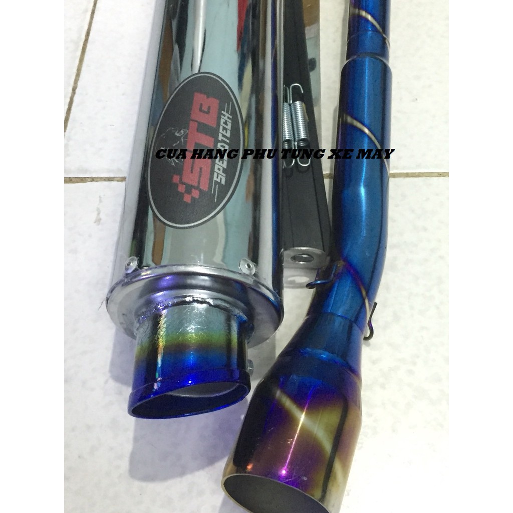 Pô STB F1 gắn xe Dream, Wave, Sirius, Cup ( kèm cổ titan + pát treo + lò xo )