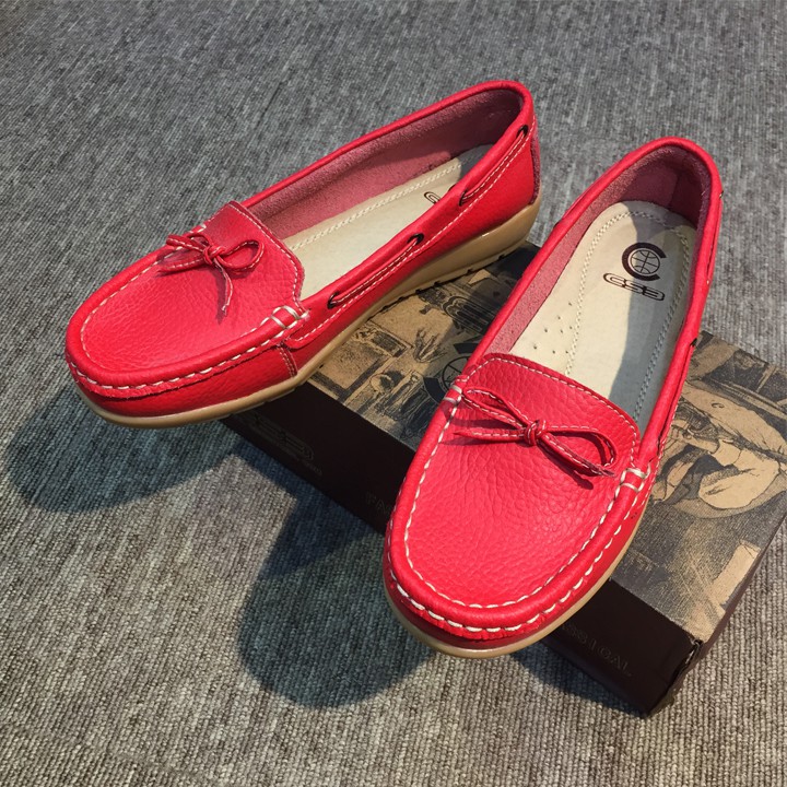 Giày đế bằng moca nữ da bò mềm Thái Lan siêu êm chân chuyên đi bộ chính hãng CSB Shoes LK92-645 Sr7 | BigBuy360 - bigbuy360.vn