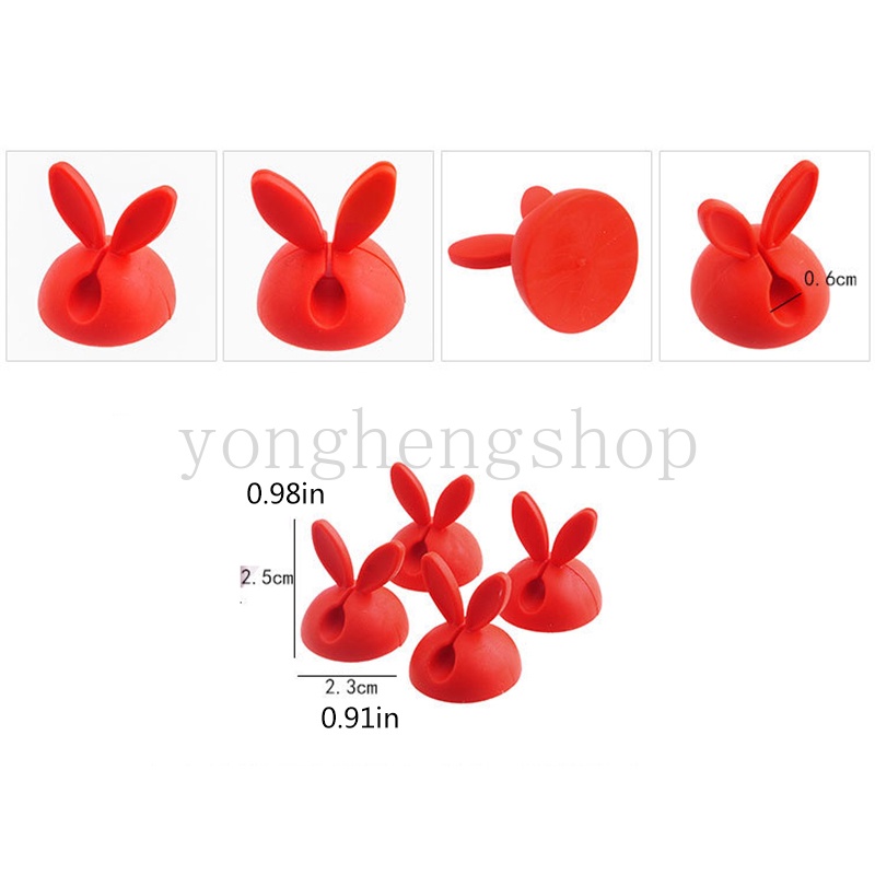Set 4 Kẹp Tai Nghe / Dây Cáp Hình Tai Thỏ Dễ Thương