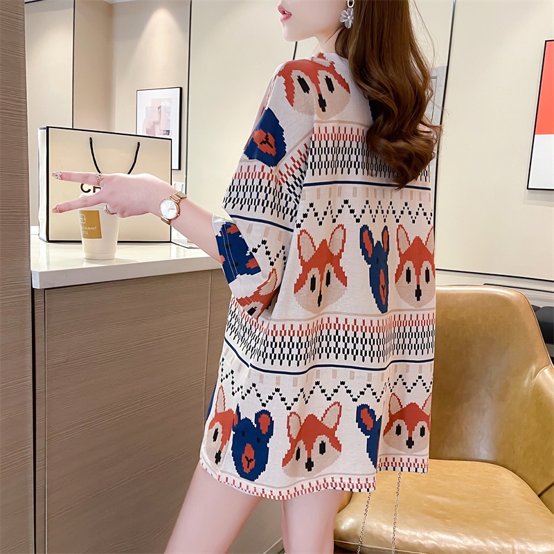 Korean version of loose fashion print trend short-sleeved T-shirt woman