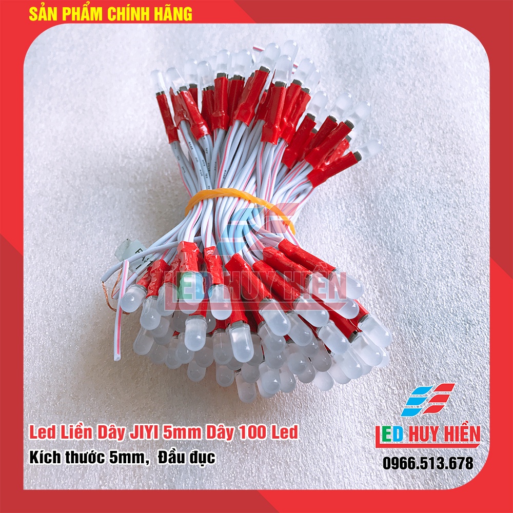 Led liền dây JIYI dây 100 Led màu đỏ, Led liền dây JIYI dây đồng màu đỏ