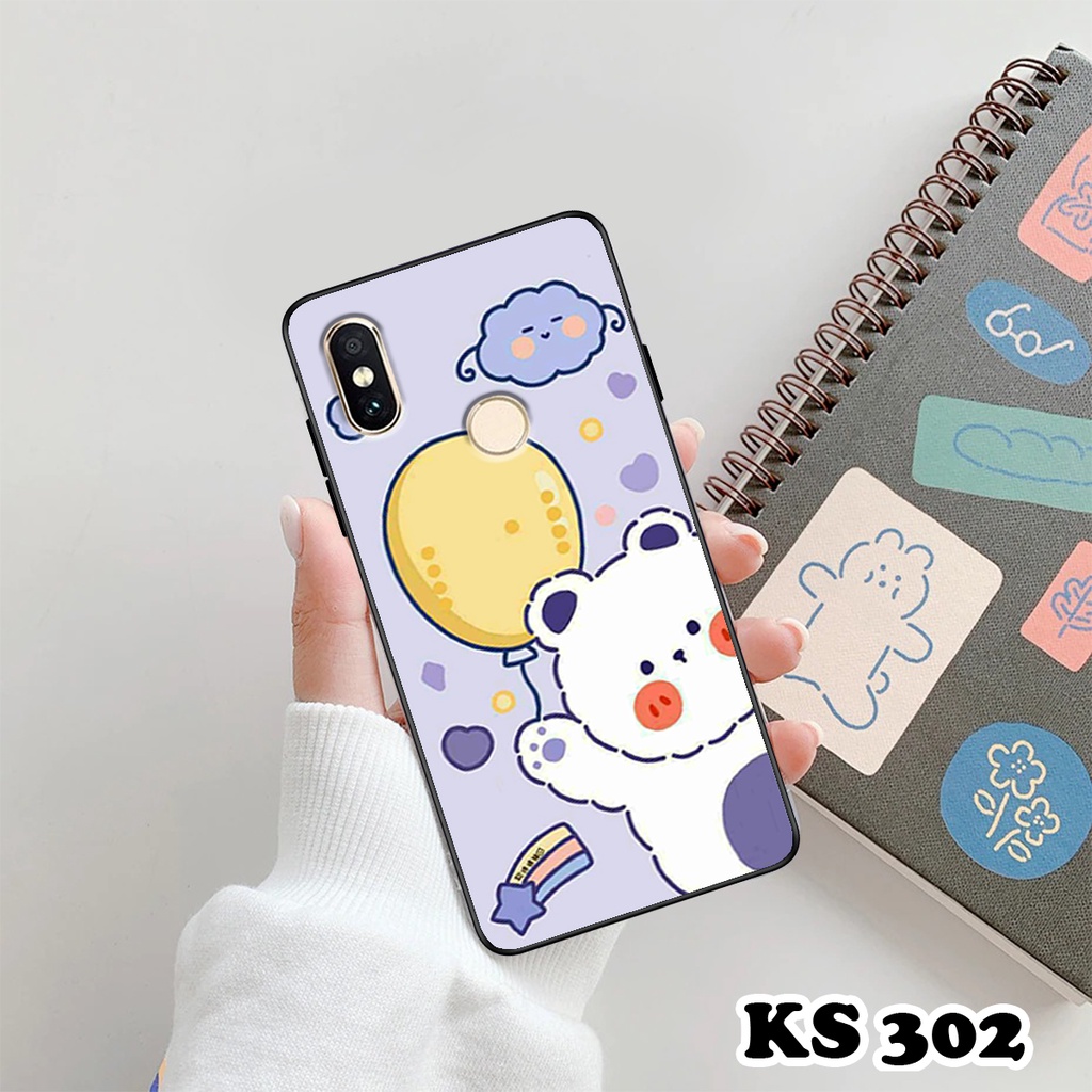 Ốp lưng Xiaomi Mi A1 - Xiaomi Mi A2 - Xiaomi Mi A2 Lite - Ốp in hình gấu &amp; thỏ đang yêu - Lưng nhám viền TPU