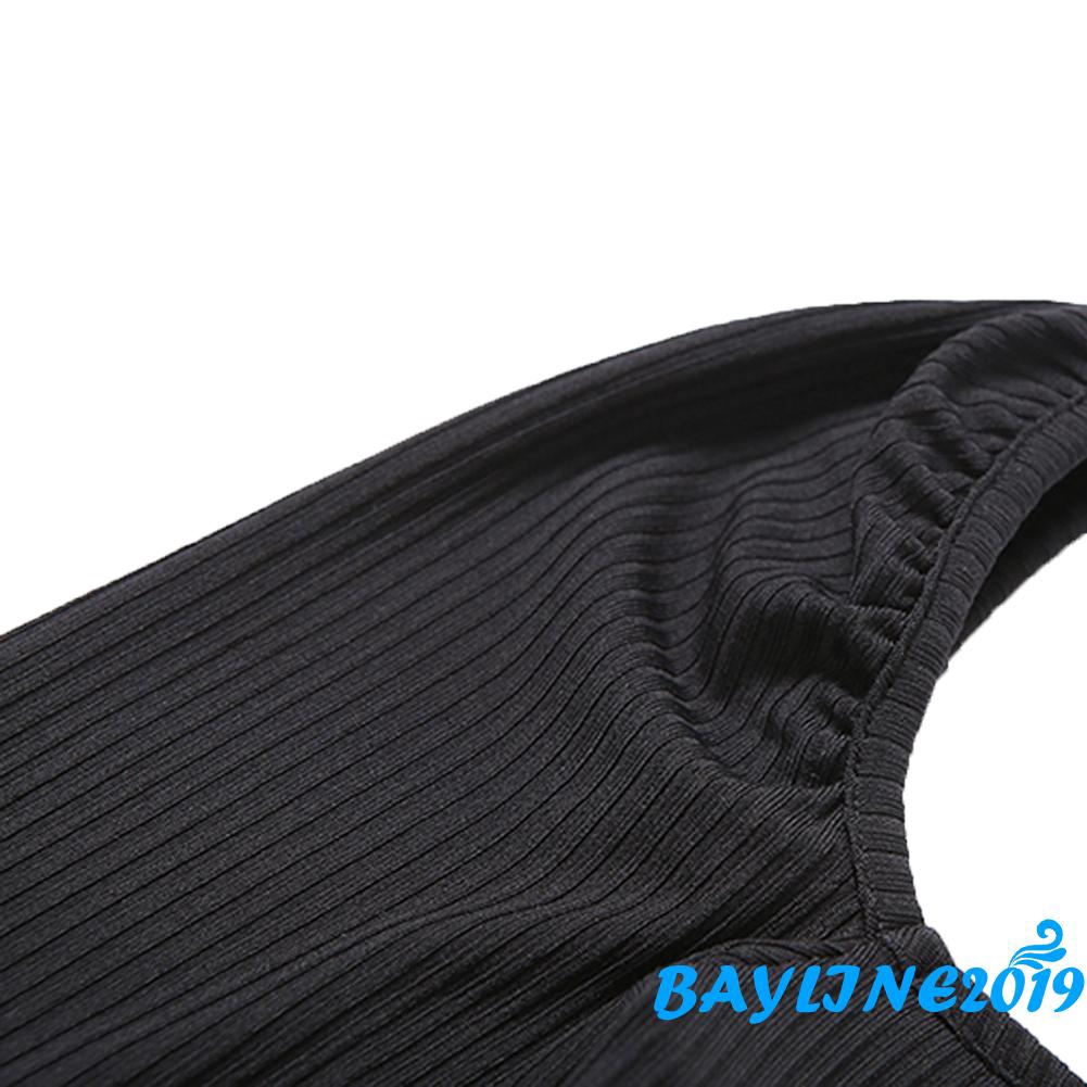 Jumpsuit tay dài cổ vuông màu trơn hở lưng thời trang quyến rũ cho nữ