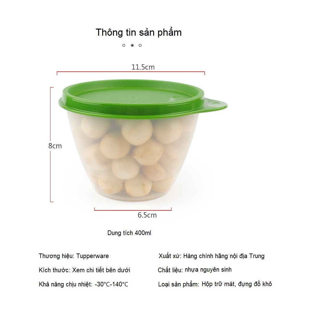 Bộ 2 hộp trữ mát bảo quản trái cây tủ lạnh đựng đồ khô Tupperware nắp nhiều màu TU37.