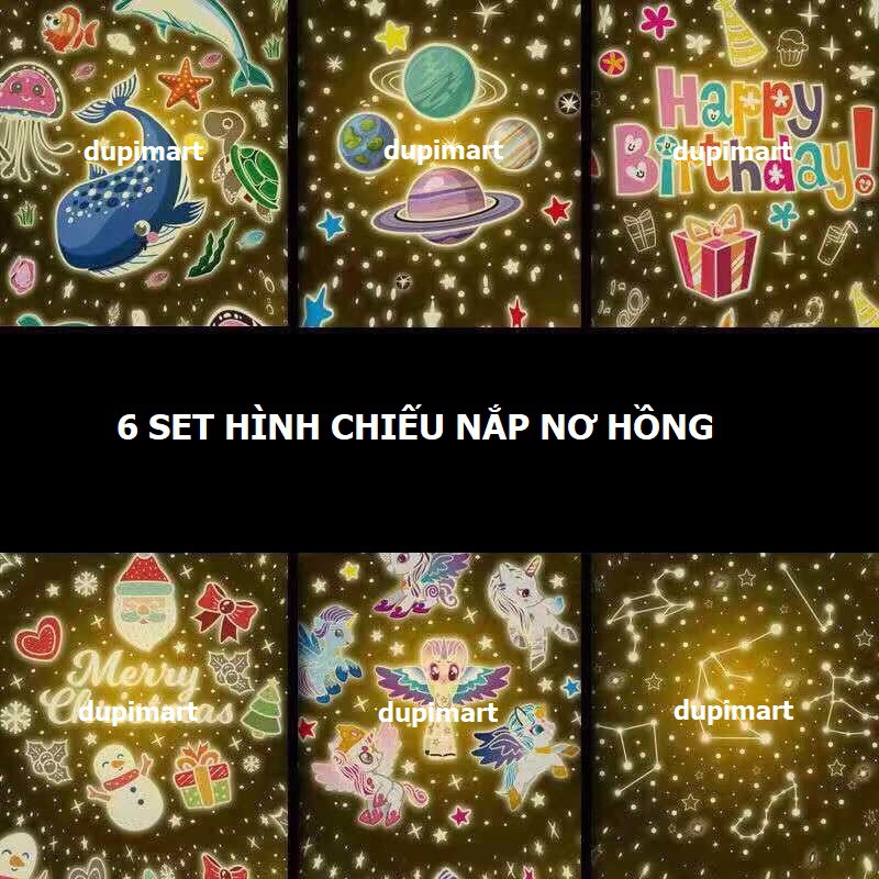 Đèn Ngủ Chiếu Sao Vũ Trụ, Cổ Tích, Đại Dương, Sinh Nhật, Giáng Sinh - Đèn LED 3D Xoay Tự Động Lãng Mạn