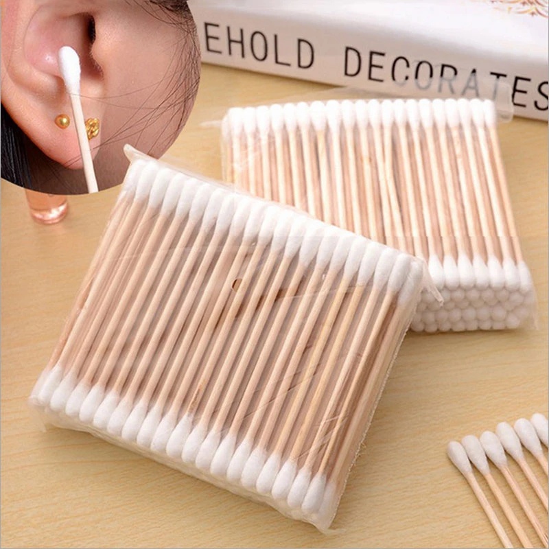Set 100 Tăm Bông Cotton Tre Hai Đầu Dùng Một Lần Đa Năng Tiện Lợi