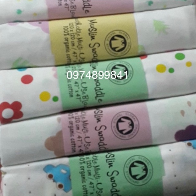 Khăn tắm xô Muslin Swaddle 100% Organic cotton (1m*1m2)